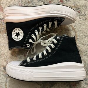 Converse Women's Black and White Platform Sneakers
